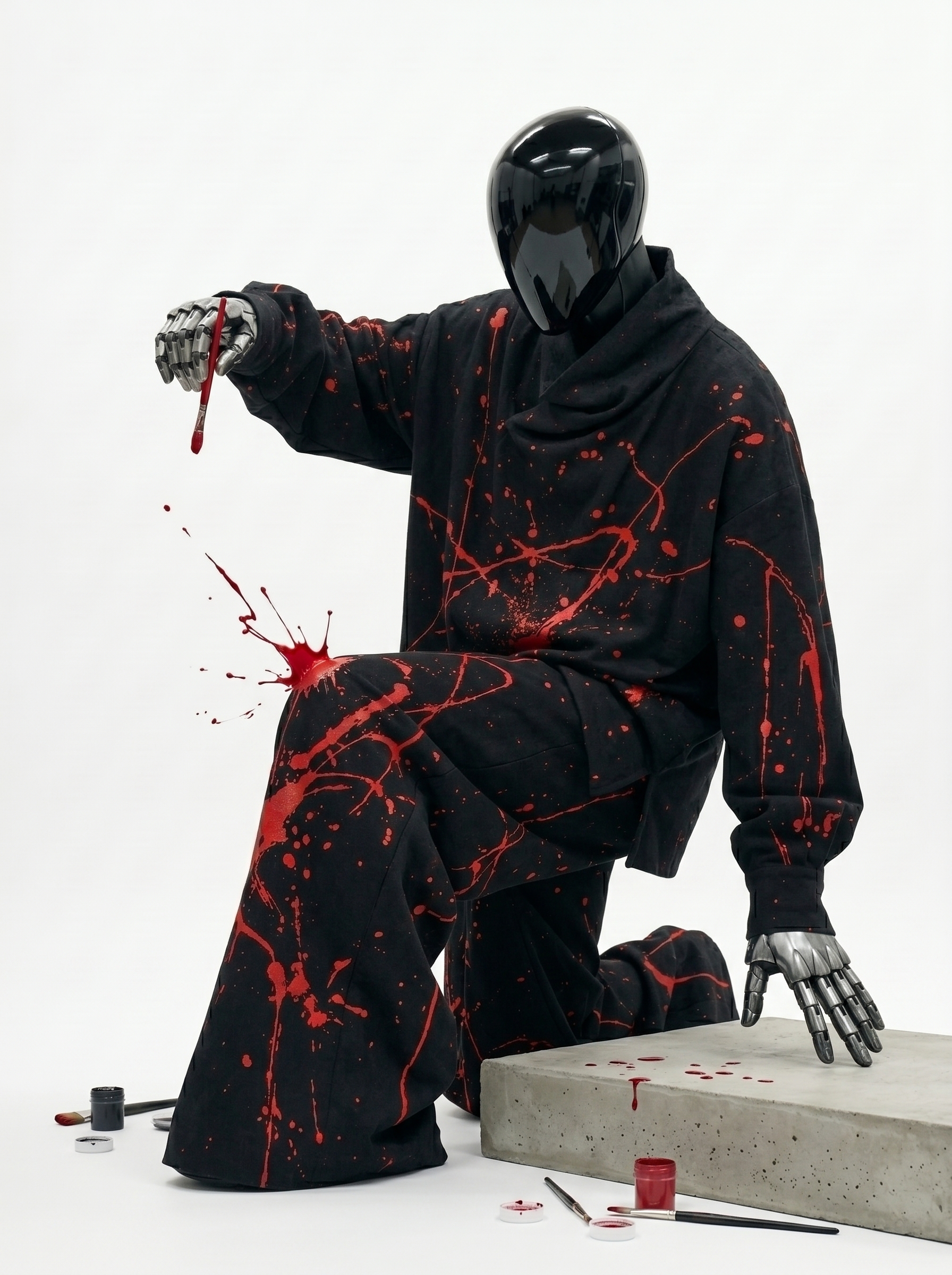 Black Robot Kneeling